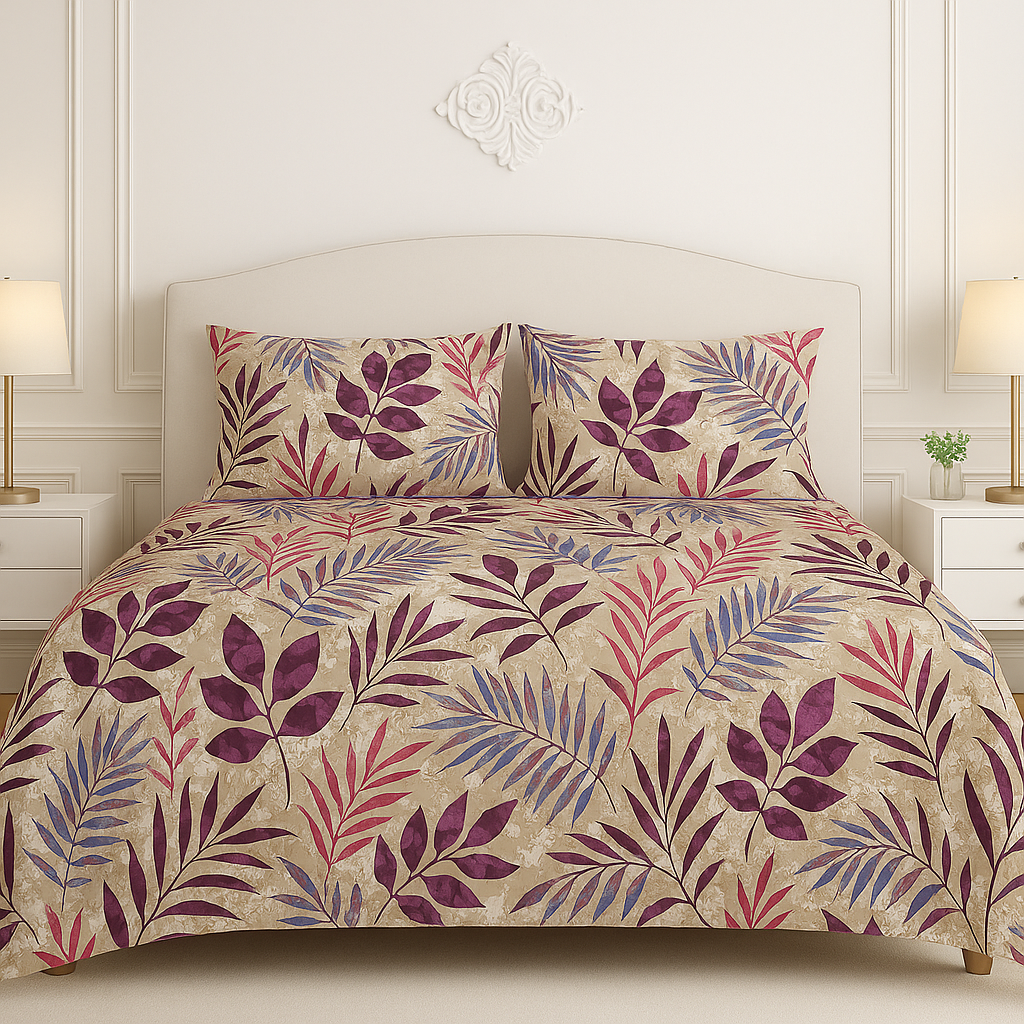 Leafy Gold Bedsheet Set 3pcs