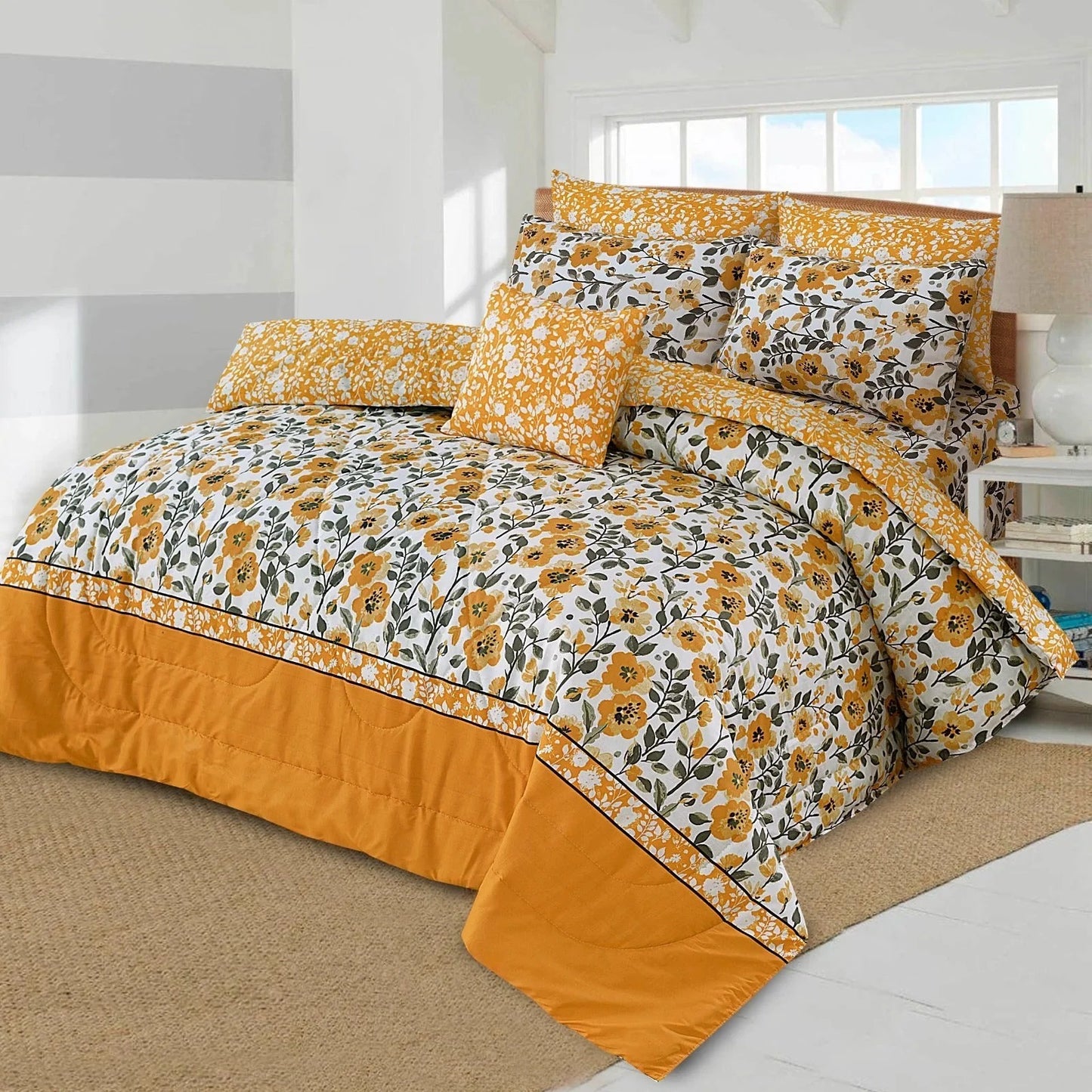 Yellow Patti Comforter Set 7 Pcs