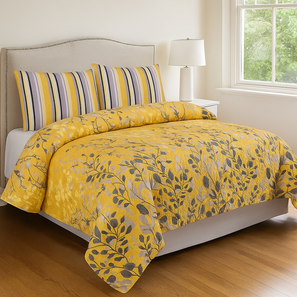 Yellow Bedsheet 3 Pcs